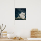 Dramatische Dark Blue Sky met Fluffy Clouds Poster (Keuken)