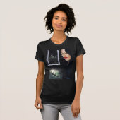 Dramatische Donkere-Dame-dames zwarte-theebroed T-shirt (Voorkant volledig)