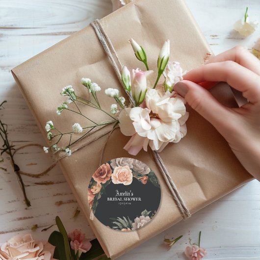 Dramatische donkere mysterieuze gotische vintage b ronde sticker