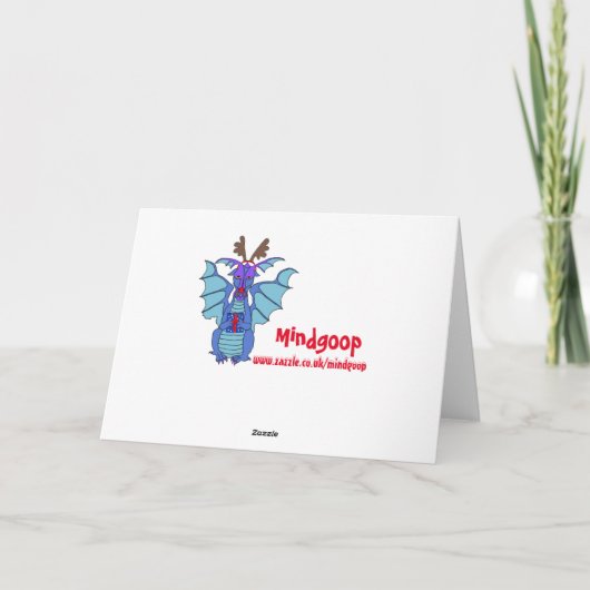 Dramatische Draak en de Kerstkaart van het Rendier Feestdagen Kaart (Achterkant)