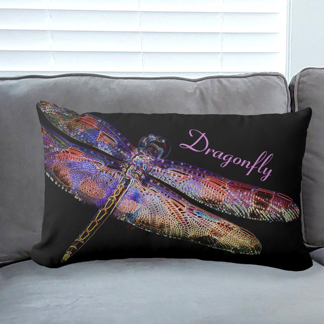 Dramatische dragonfly in Magische multi-kleuren Kussen (Creator heeft geüpload)
