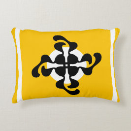 Dramatische dubbele Q gespiegeld Modern geel zwart Accent Kussen