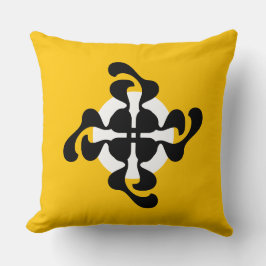 Dramatische dubbele Q gespiegeld Modern geel zwart Kussen