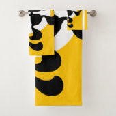 Dramatische dubble Q gespiegeld Modern geel zwart Bad Handdoek (Insitu)