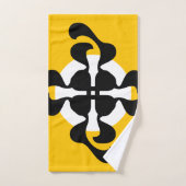 Dramatische dubble Q gespiegeld Modern geel zwart Bad Handdoek (Handdoek)