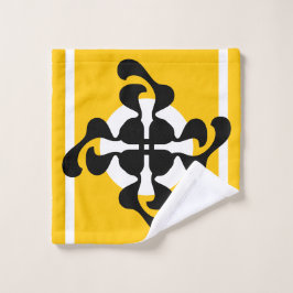 Dramatische dubble Q gespiegeld Modern geel zwart Bad Handdoek