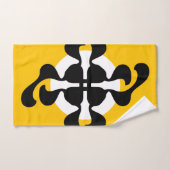 Dramatische dubble Q gespiegeld Modern geel zwart Bad Handdoek (Handdoek)