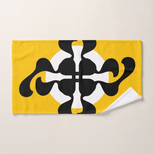 Dramatische dubble Q gespiegeld Modern geel zwart Bad Handdoek (Handdoek)