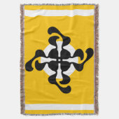 Dramatische dubble Q gespiegeld Modern geel zwart Deken (Voorkant Verticaal)