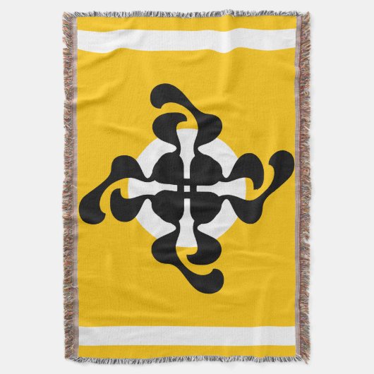 Dramatische dubble Q gespiegeld Modern geel zwart Deken (Voorkant Verticaal)