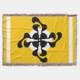 Dramatische dubble Q gespiegeld Modern geel zwart Deken