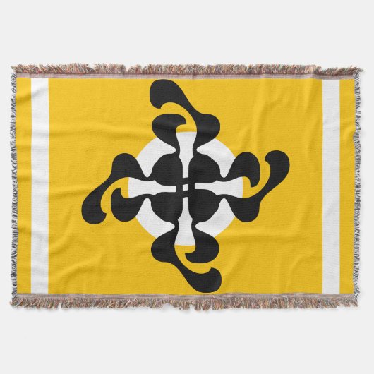 Dramatische dubble Q gespiegeld Modern geel zwart Deken (Voorkant)