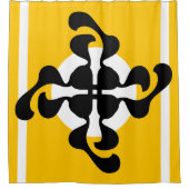 Dramatische dubble Q gespiegeld Modern geel zwart Douchegordijn (Voorkant)