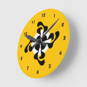 Dramatische dubble Q gespiegeld Modern geel zwart Ronde Klok (Hoek)