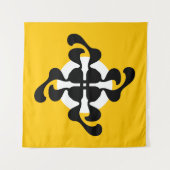 Dramatische dubble Q gespiegeld Modern geel zwart Wandkleed (Voorkant (horizontaal))