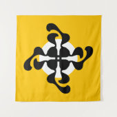 Dramatische dubble Q gespiegeld Modern geel zwart Wandkleed (Voorkant)