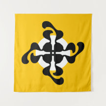 Dramatische dubble Q gespiegeld Modern geel zwart