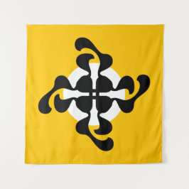 Dramatische dubble Q gespiegeld Modern geel zwart Wandkleed