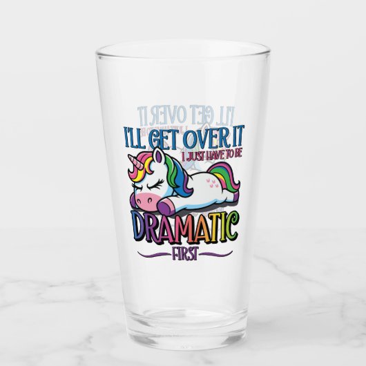 Dramatische Eenhoorn Glas (Voorkant)