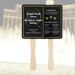 Dramatische Elegant Las Vegas Zwart Goud Ceremonie Handwaaier<br><div class="desc">Deze handfans zijn perfect voor uw bestemming bruiloft,  jubileum of gelofte vernieuwing ceremonie</div>