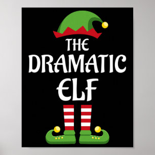 Dramatische Elf Family Matching Group Kerstmis Poster