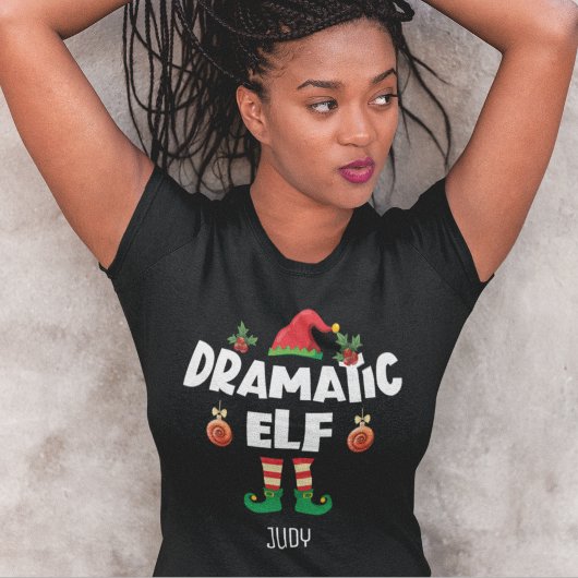 Dramatische elf-kerstfamilie, overeenkomende outfi t-shirt