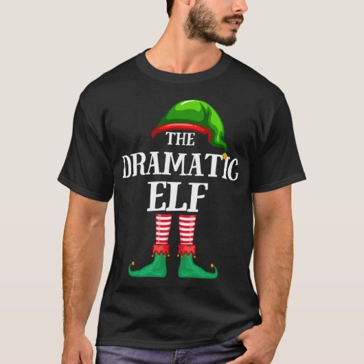 Dramatische Elf Matching Family Kerstmis Pajama T-shirt (Voorkant)