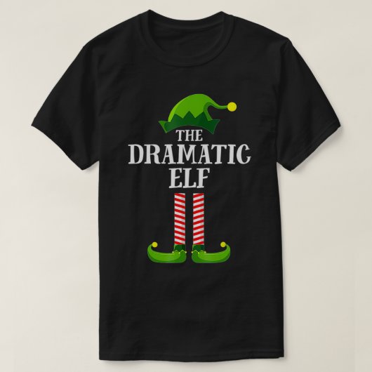 Dramatische Elf Matching Family Kerstmis Pajama T-shirt (Design voorkant)