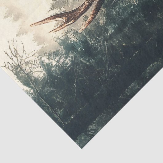 Dramatische Elk in de Bossen Decoupage Tissuepapier (Detail)