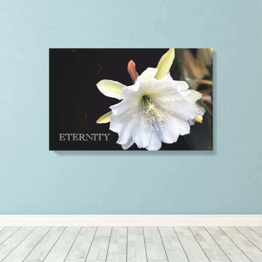 Dramatische epiphyllum-bloem op doek canvas afdruk (Insitu (Houten vloer))