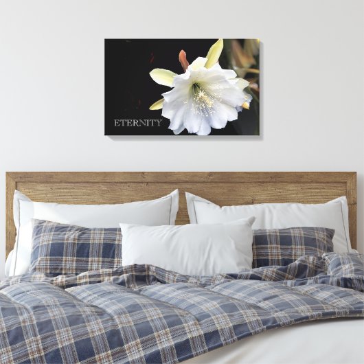 Dramatische epiphyllum-bloem op doek canvas afdruk (Insitu (Slaapkamer))