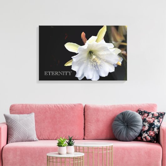 Dramatische epiphyllum-bloem op doek canvas afdruk (Insitu (Woonkamer))