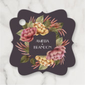 Dramatische Floral Wedding Bedankjes Labels (Voorkant)