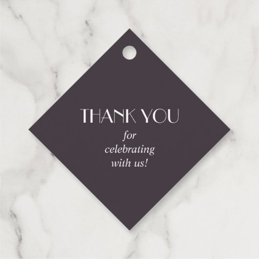 Dramatische Floral Wedding Bedankjes Labels (Achterkant)