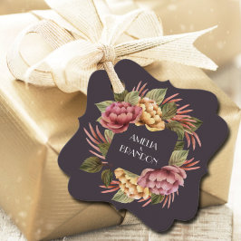 Dramatische Floral Wedding Bedankjes Labels