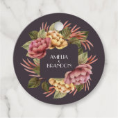 Dramatische Floral Wedding Bedankjes Labels (Voorkant)