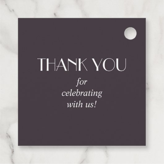 Dramatische Floral Wedding Bedankjes Labels (Achterkant)