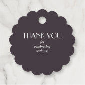 Dramatische Floral Wedding Favor Labels (Achterkant)