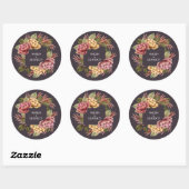 Dramatische Floral Wedding Ronde Sticker (Vel)