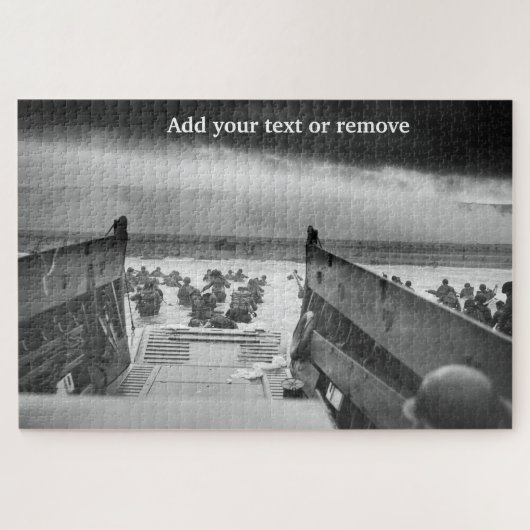 dramatische foto van de D-Day Normandy Landings; Legpuzzel (Horizontaal)