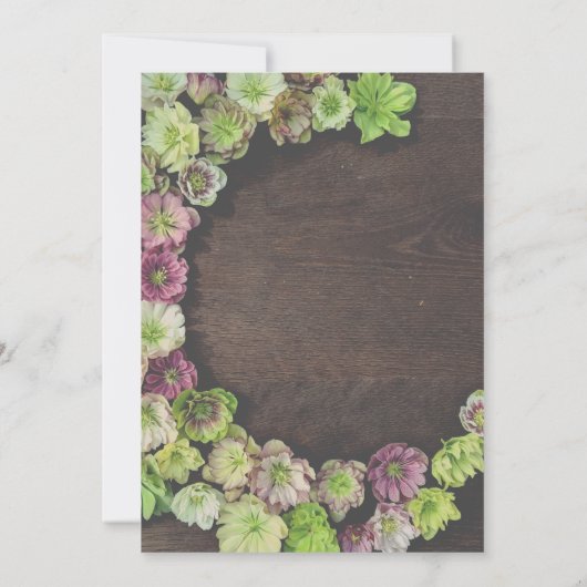 DRAMATISCHE Garden Hellebore Weddenschap-uitnodigi Kaart (Achterkant)