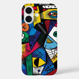 Dramatische gedurfde kleuren Modern Fun Abstract D iPhone 16 Hoesje