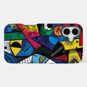 Dramatische gedurfde kleuren Modern Fun Abstract D iPhone Hoesje (Achterkant horizontaal)