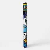 Dramatische gedurfde kleuren Modern Fun Abstract D iPhone Hoesje (Linkerkant)