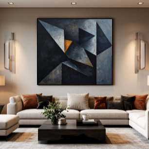 Dramatische geometrische compositie canvas afdruk
