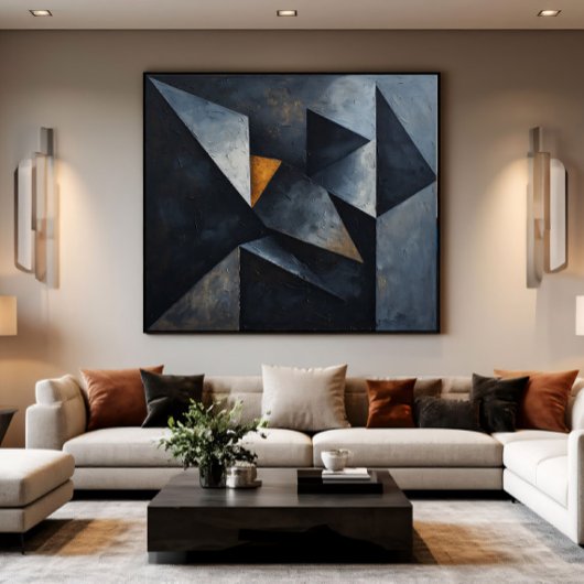 Dramatische geometrische compositie canvas afdruk