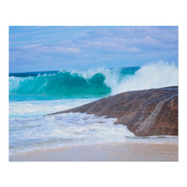 Dramatische Giant Waves Rocks Seascape Foto Perfect Poster