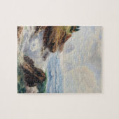 Dramatische golven slaan op een rotsachtige kust legpuzzel (Horizontaal)