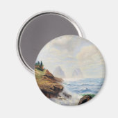 Dramatische golven slaan op een rotsachtige kust magneet (Voorkant / Achterkant)