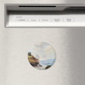 Dramatische golven slaan op een rotsachtige kust magneet (Insitu (Vaatwasser))